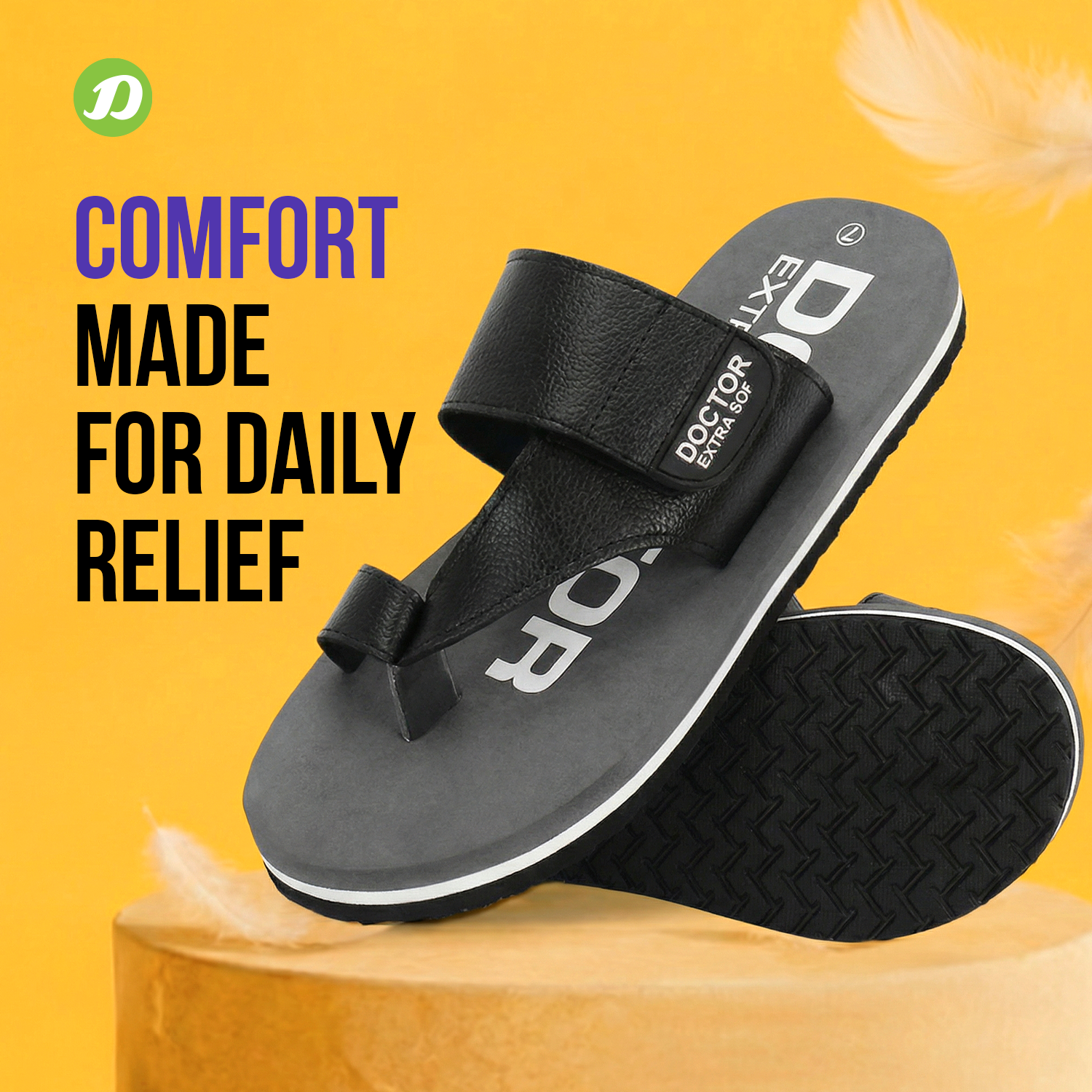DOCTOR EXTRA SOFT D-26 Men's Flip Flops — Orthopedic
