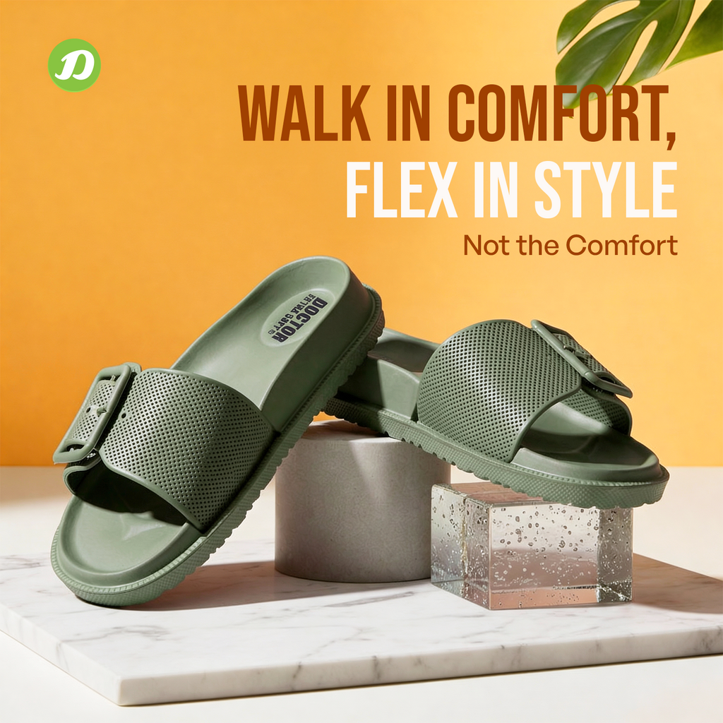 DOCTOR EXTRA SOFT D-526 Women's Slider Slippers — Cushioned & Anti-Skid