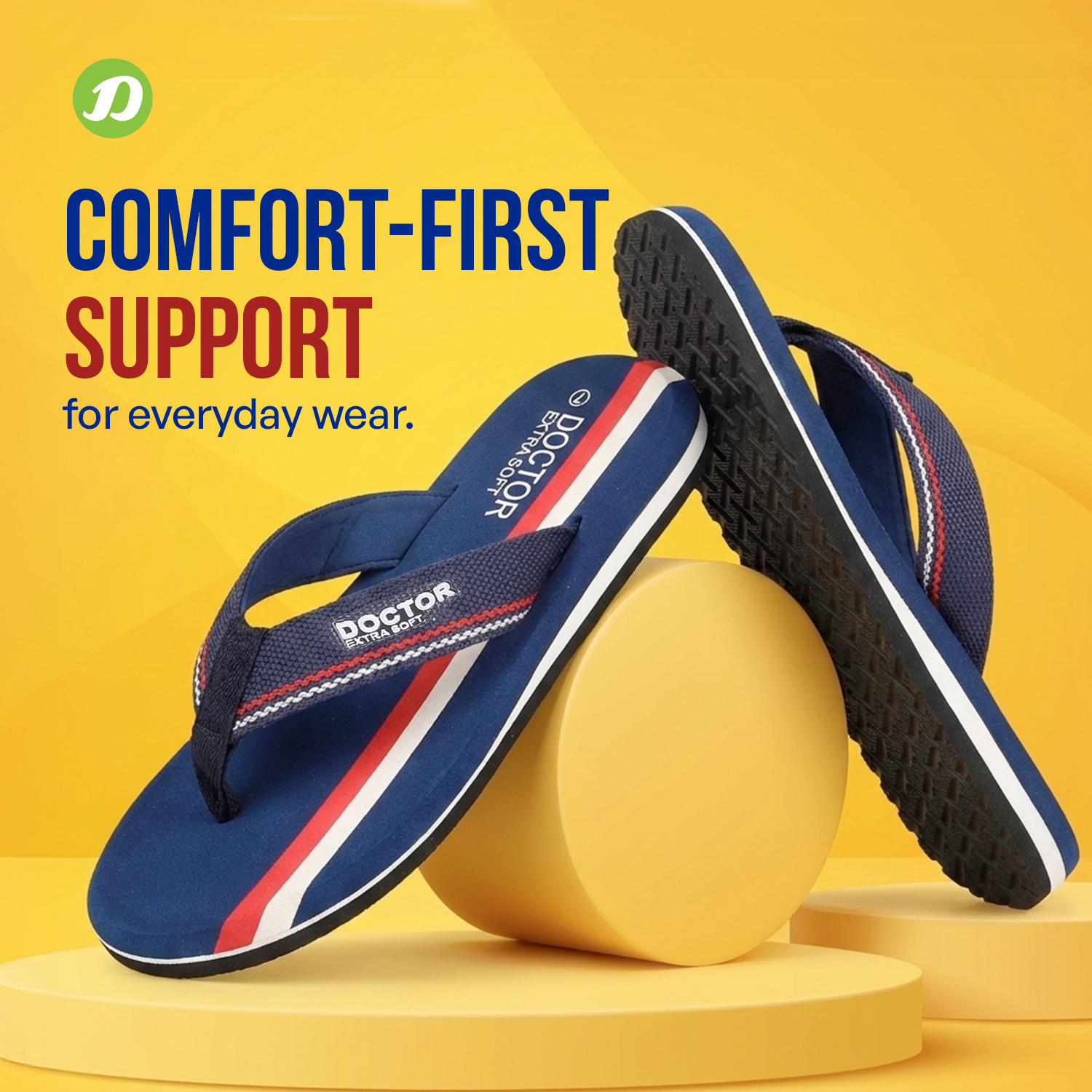 DOCTOR EXTRA SOFT D-33 Men's Flip Flops — Orthopedic
