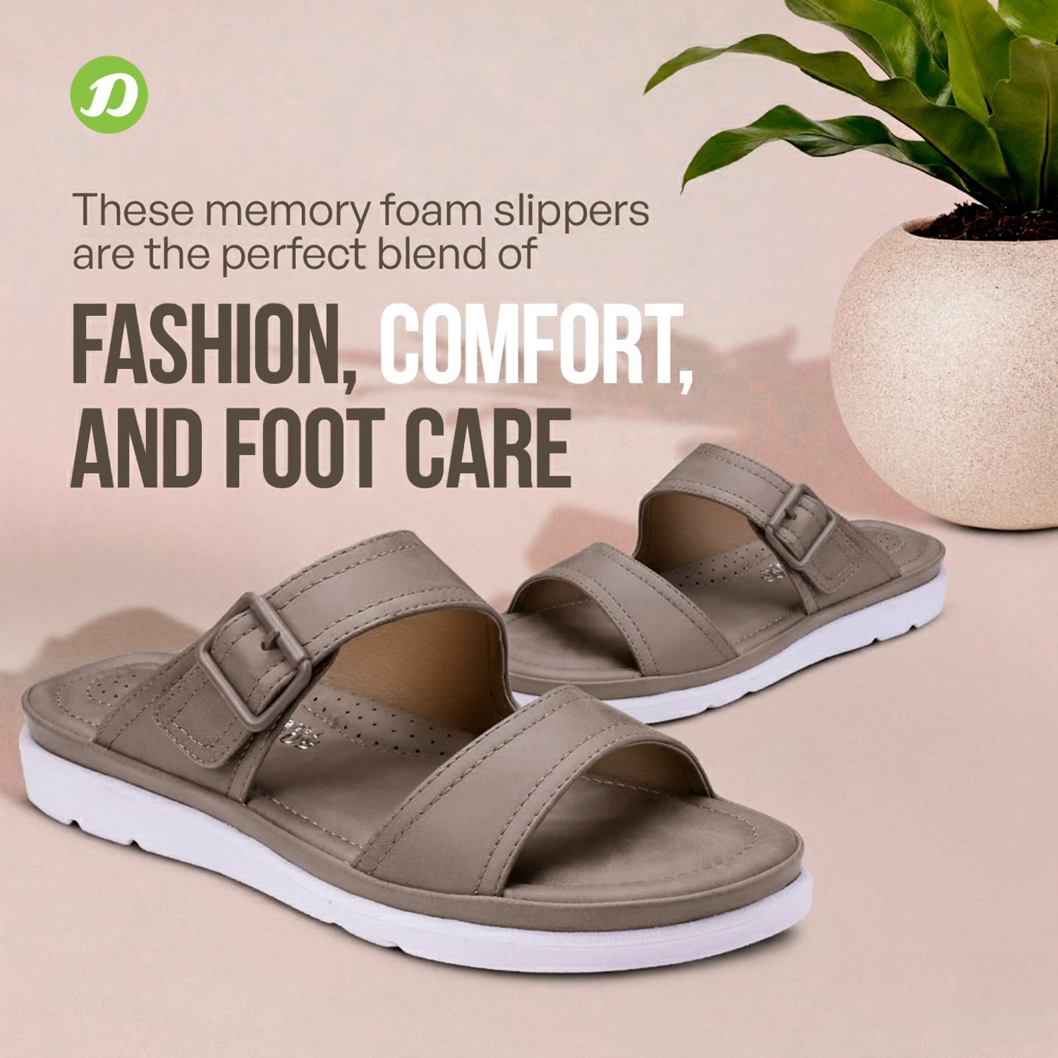 DOCTOR EXTRA SOFT Womens Flat Memory Foam Slippers/Flip-Flops Fashion Stylish Casual Comfortable Diabetic Orthopedic Lightweight Synthetic Slip-On Sandals With Adjustable Buckle For Girls D-631
