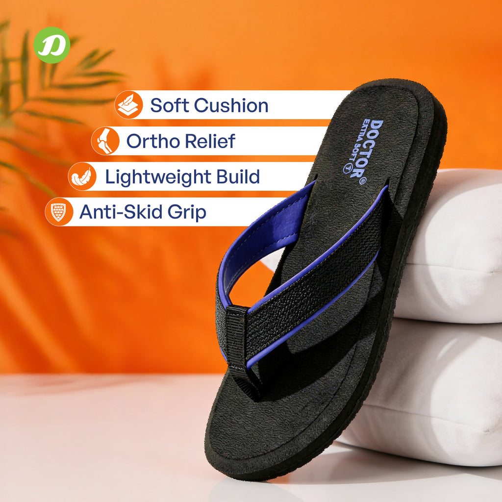 DOCTOR EXTRA SOFT D-34 Men's Flip Flops — Cushioned & Orthopedic