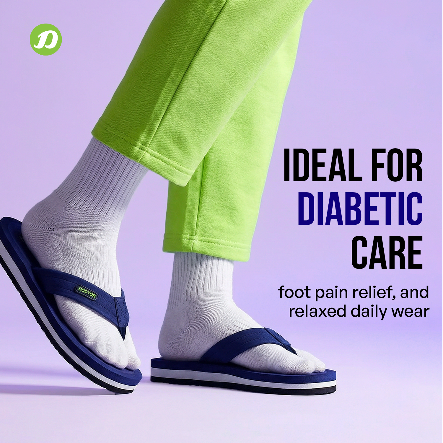 DOCTOR EXTRA SOFT D-32 Men's Slider Slippers — Memory Foam & Lightweight