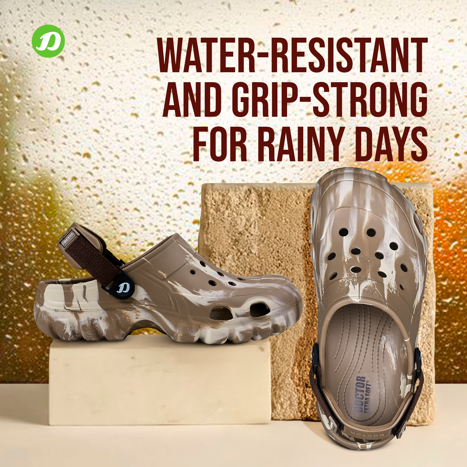 DOCTOR EXTRA SOFT Men's Classic Camo Casual Sports Clogs/Sandals with Adjustable Back Strap for Adult| Comfortable & Lightweight| Stylish & Anti-Skid| Waterproof & Everyday Use Mules Gents Boys D-550