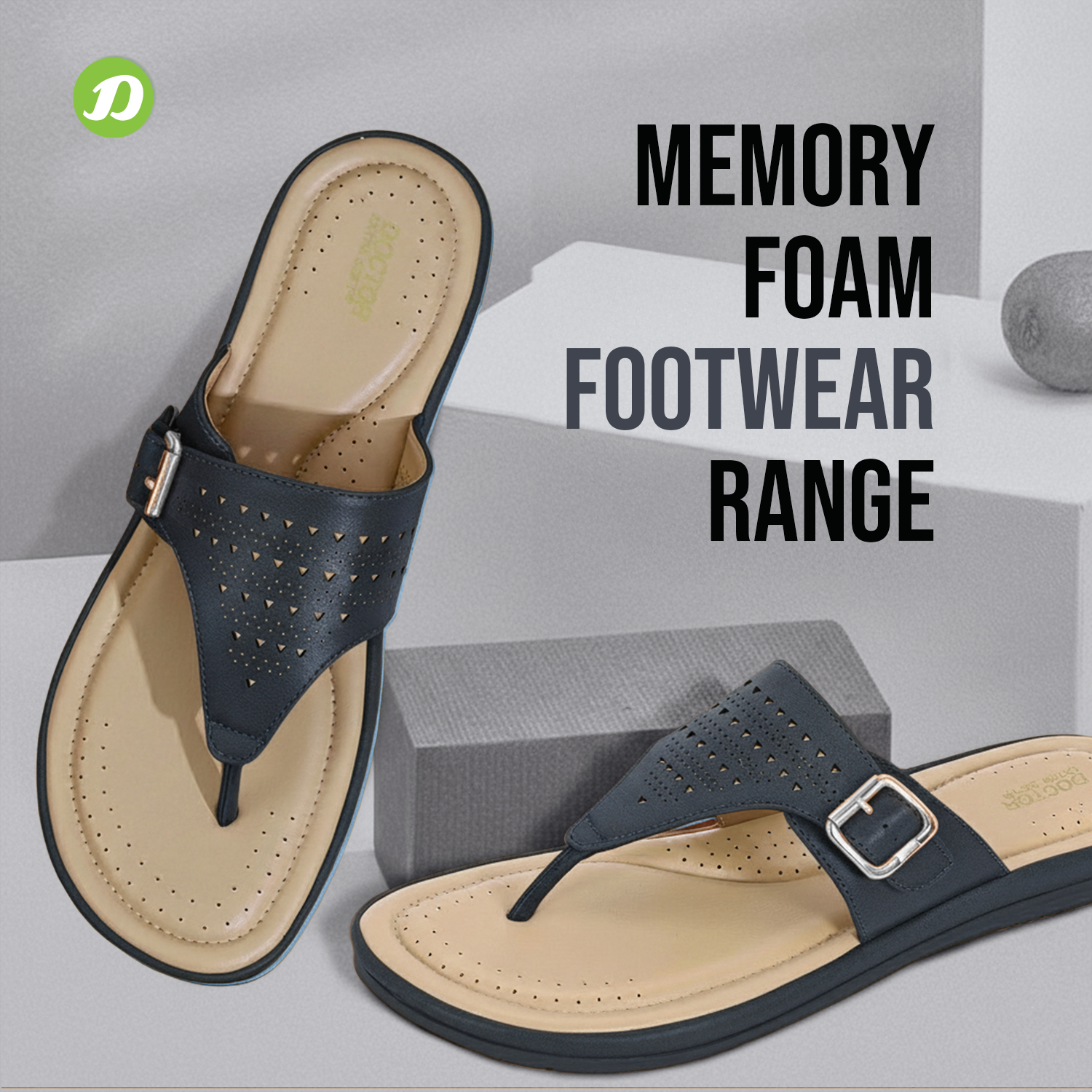 DOCTOR EXTRA SOFT 609 Women's Flip Flops — Memory Foam & Orthopedic