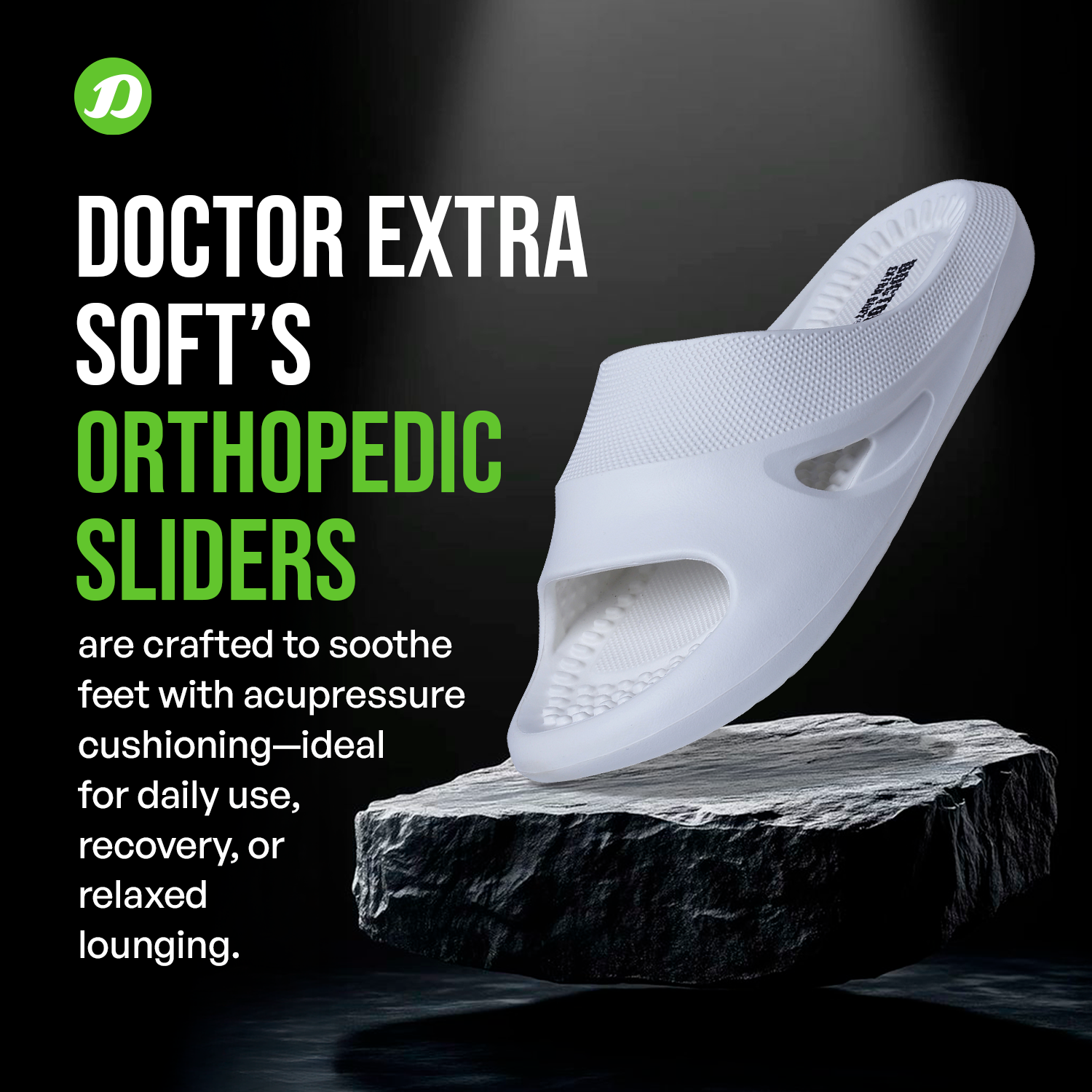DOCTOR EXTRA SOFT D-534 Men's Slider Slippers — Acupressure & Orthopedic