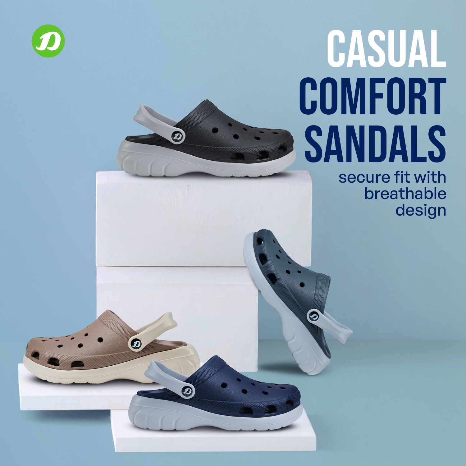 DOCTOR EXTRA SOFT Men's Double Color Comfy Casual Sports Clogs/Sandals with Adjustable Back Strap for Adult| Comfortable & Lightweight| Stylish & Anti-Skid|Waterproof Daily Use Mules Gents/Boys D-551