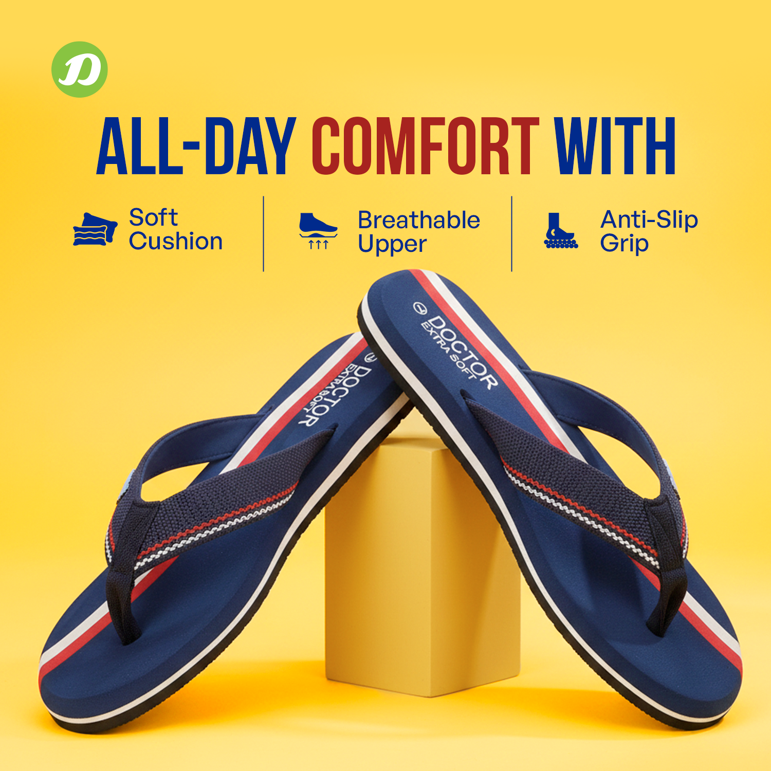 DOCTOR EXTRA SOFT D-33 Men's Flip Flops — Orthopedic