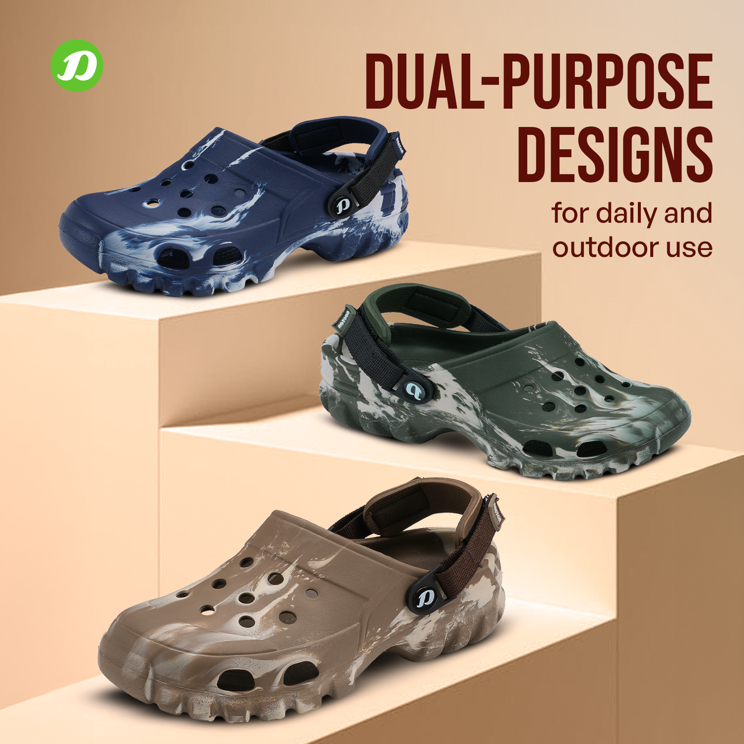 DOCTOR EXTRA SOFT Men's Classic Camo Casual Sports Clogs/Sandals with Adjustable Back Strap for Adult| Comfortable & Lightweight| Stylish & Anti-Skid| Waterproof & Everyday Use Mules Gents Boys D-550