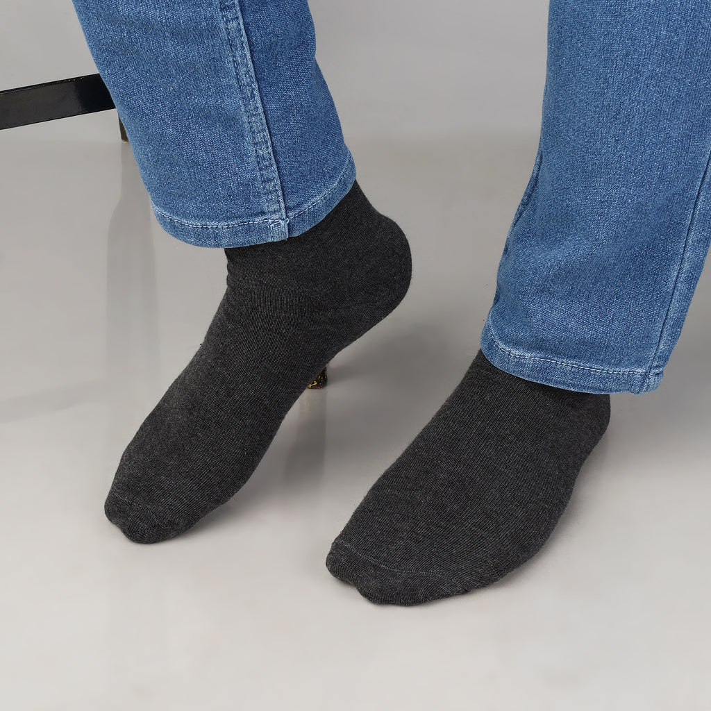 DOCTOR EXTRA SOFT 301 Men's Premium Cushioned Bamboo Ankle Socks| Half Terry, Odour-Free & Breathable| Ideal For Sports, Sneaker, Running, Gym Training, Athletic| Everyday Use Gent's/Boys PACK OF 3 (Free Size)