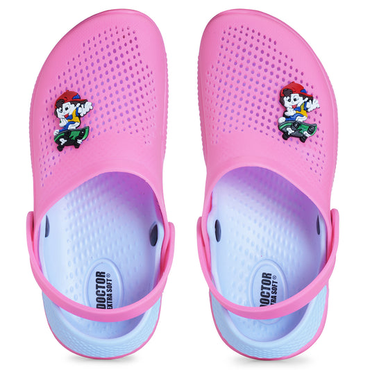 DOCTOR EXTRA SOFT D-536 Unisex-Child Kids Classic Rainy Monsoon Clogs/Sandals Soft Comfortable Indoor & Outdoor Slippers Stylish Non-Slip Sports Casual Cool Cartoon Cute House Mules Boys & Girls