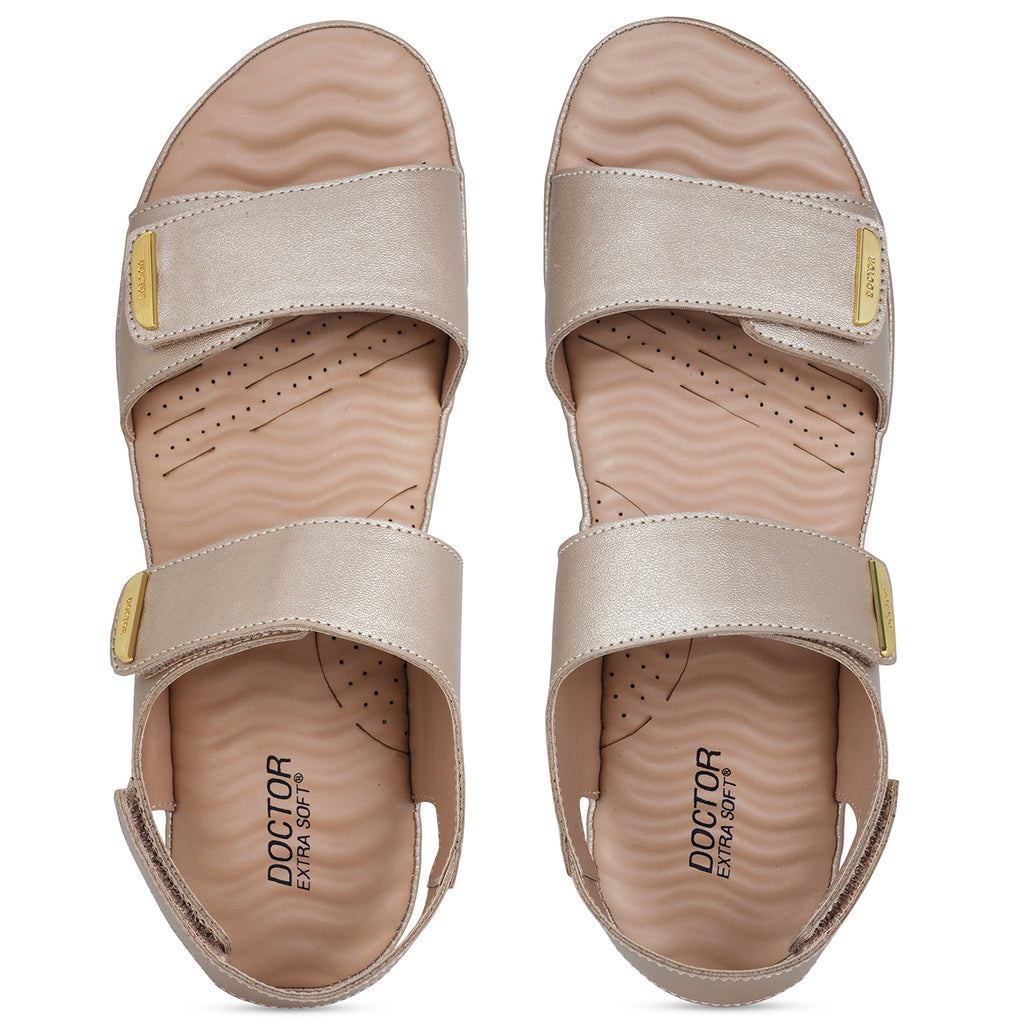 DOCTOR EXTRA SOFT 619 Women's Comfort Sandals with Memory Foam Cushion & TPR Outsole|Stylish & Lightweight Casual & Non-Slip Diabetic | Orthopedic Flip Flops/Slippers Adjustable Strap Ladies & Girls