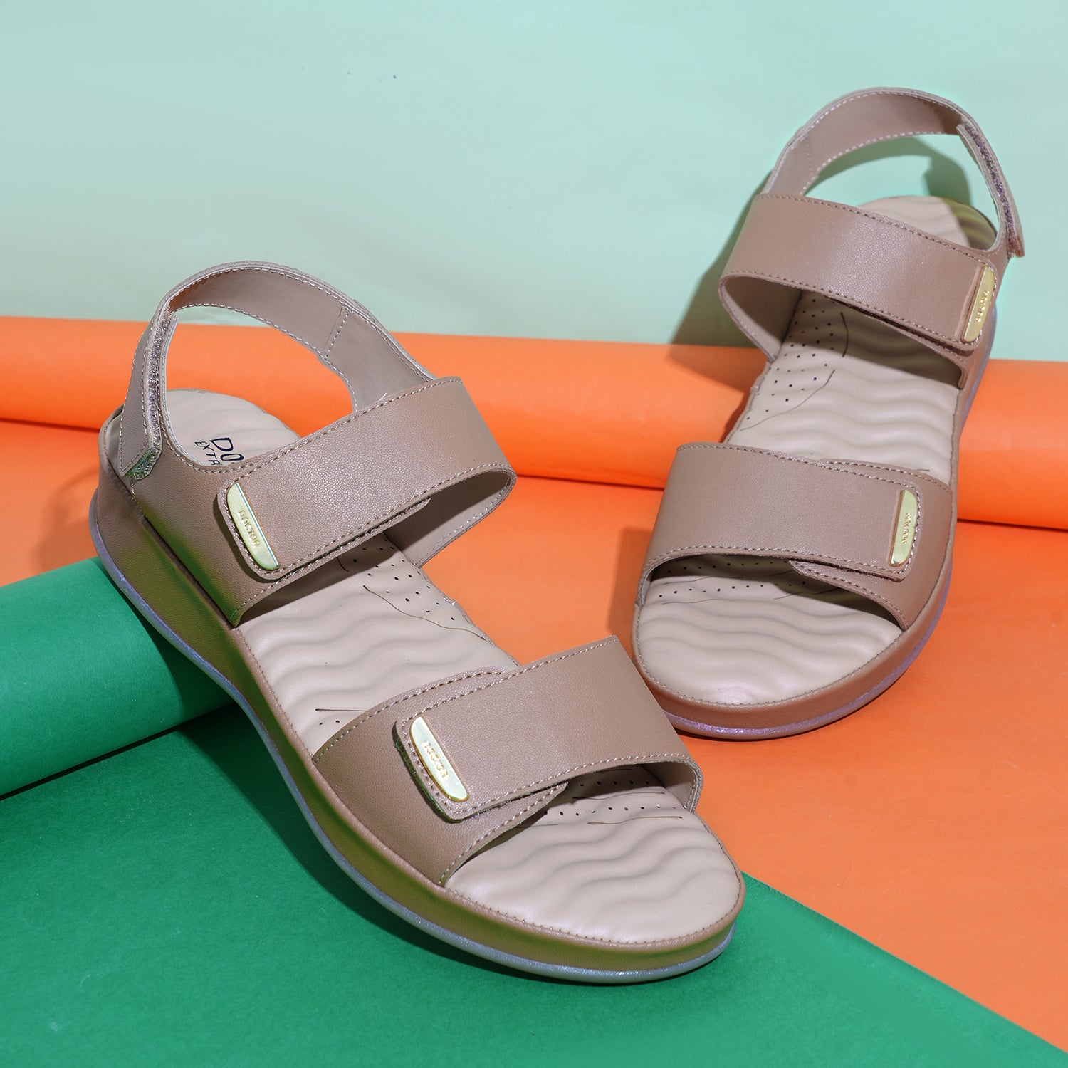 DOCTOR EXTRA SOFT 619 Women's Comfort Sandals with Memory Foam Cushion & TPR Outsole|Stylish & Lightweight Casual & Non-Slip Diabetic | Orthopedic Flip Flops/Slippers Adjustable Strap Ladies & Girls