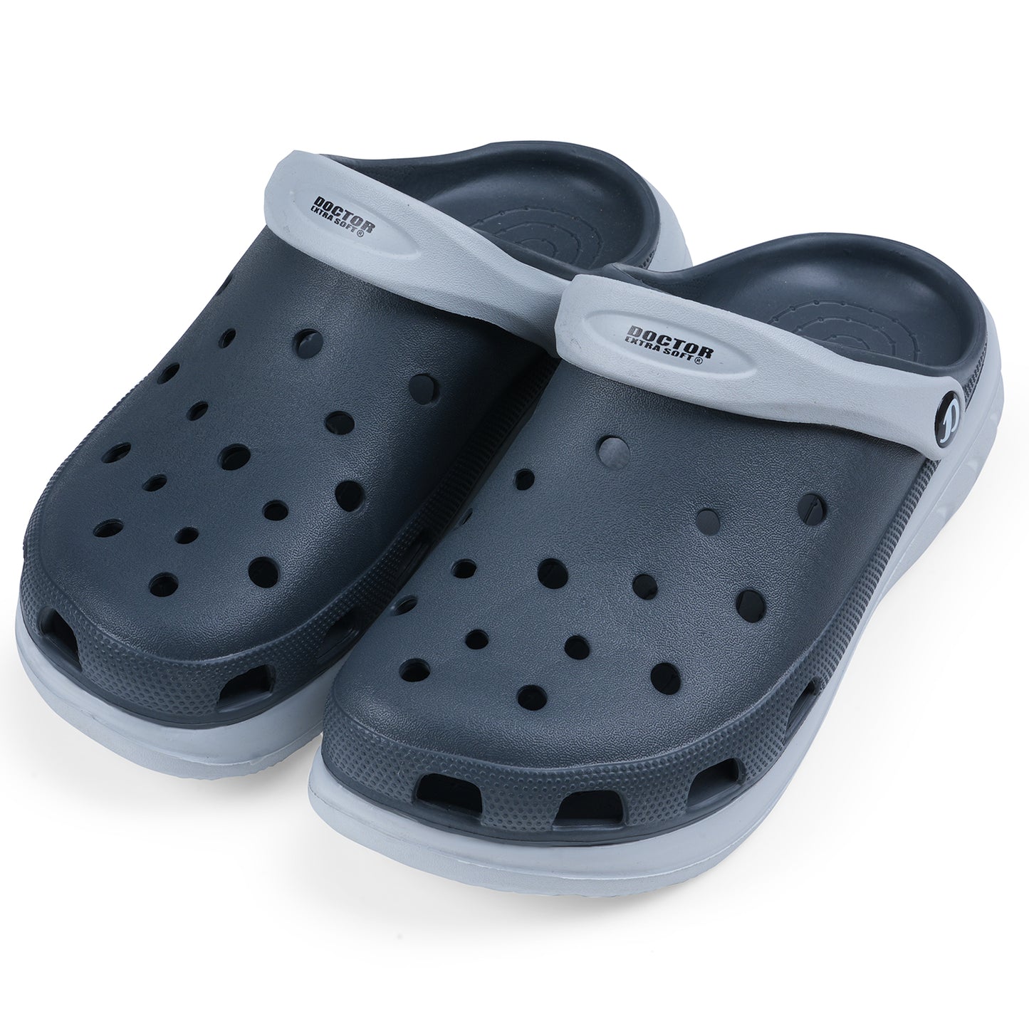 DOCTOR EXTRA SOFT D-551 Men's Double Color Comfy Casual Sports Clogs/Sandals with Adjustable Back Strap for Adult| Comfortable & Lightweight| Stylish & Anti-Skid|Waterproof Daily Use Mules Gents/Boys