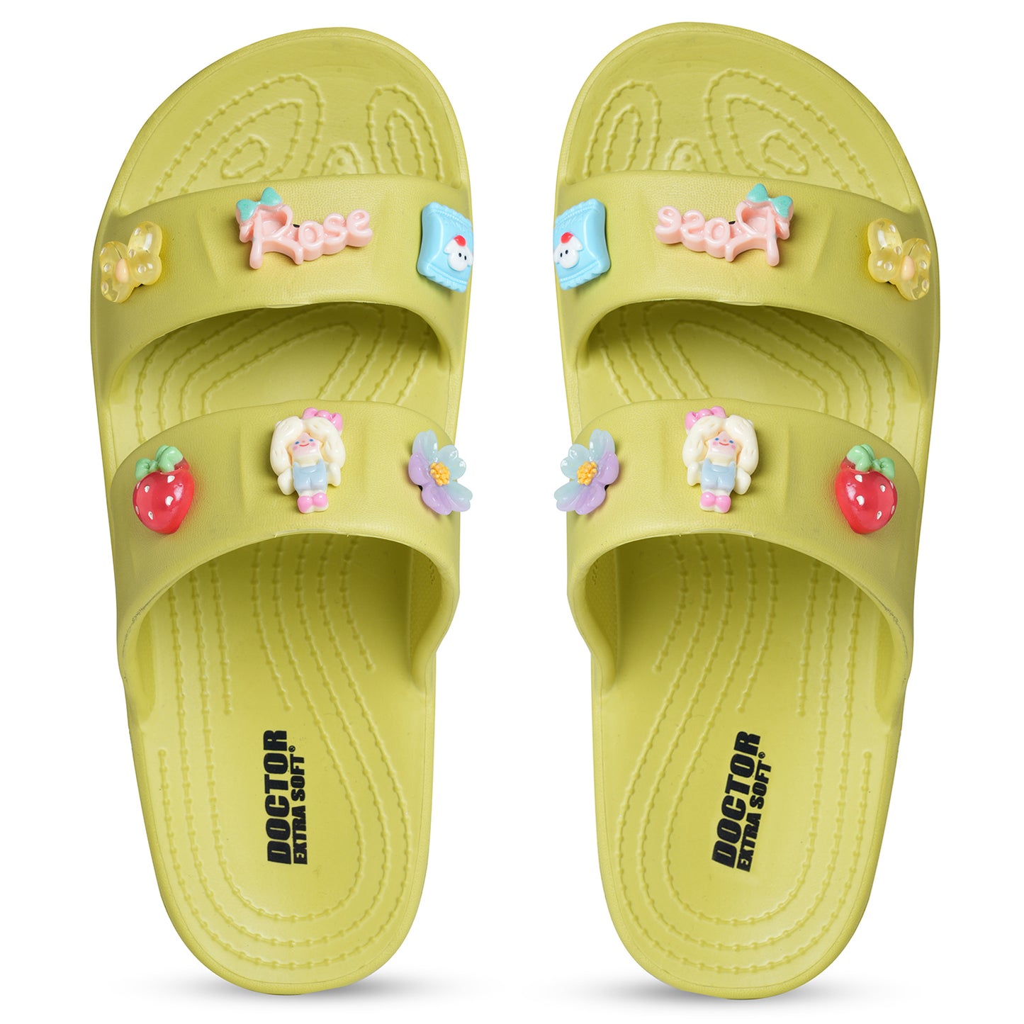 DOCTOR EXTRA SOFT D-540 Women's Classic Charms Cushion Sandals/Clogs| Comfortable & LightWeight | Stylish & Anti-Skid | Waterproof Casual Daily Mules Girls/Ladies