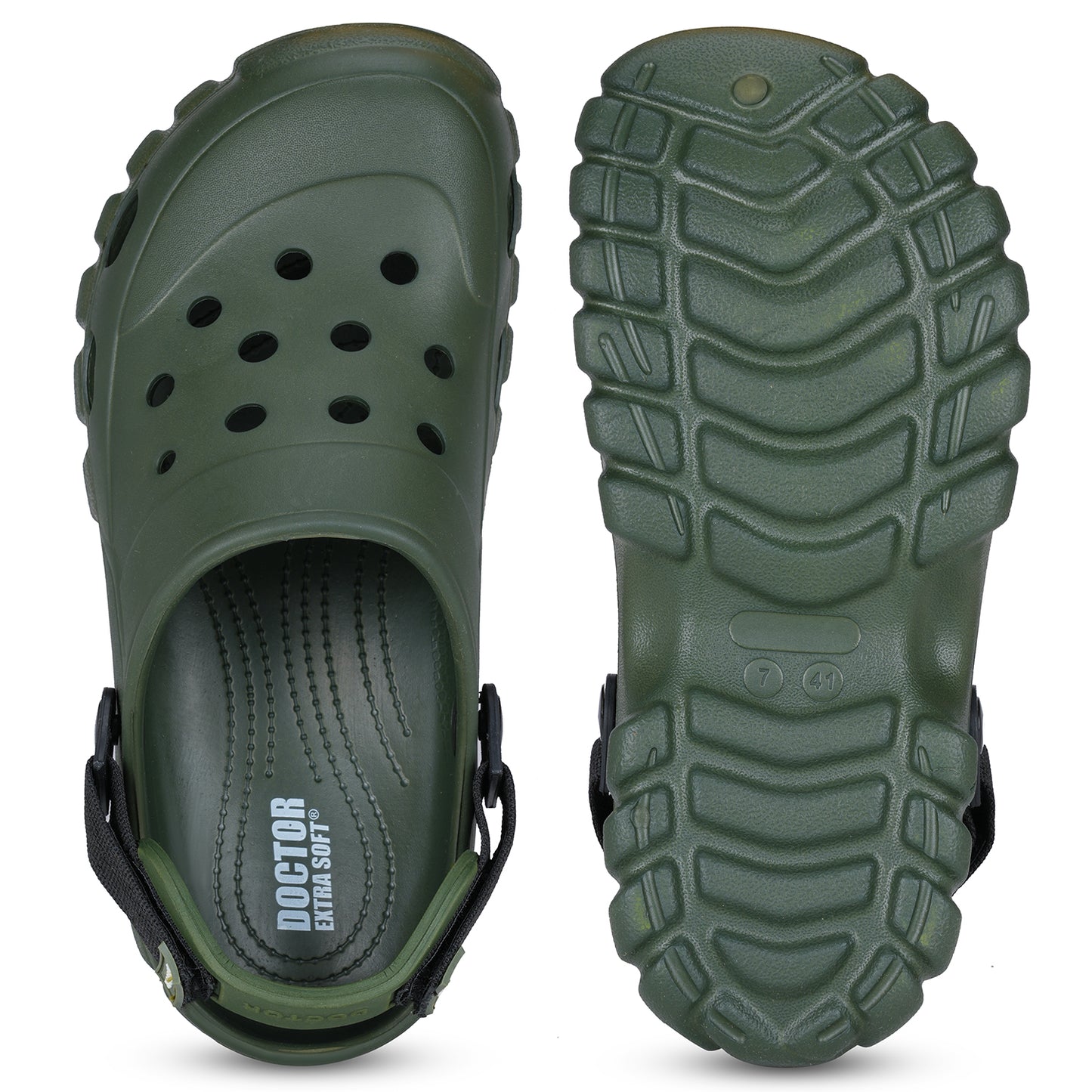 DOCTOR EXTRA SOFT D-546 Men's Classic Casual Sports Clogs/Sandals with Adjustable Back Strap for Adult | Comfortable & LightWeight| Stylish & Anti-Skid|Waterproof & Everyday Use Mules for Gents & Boys