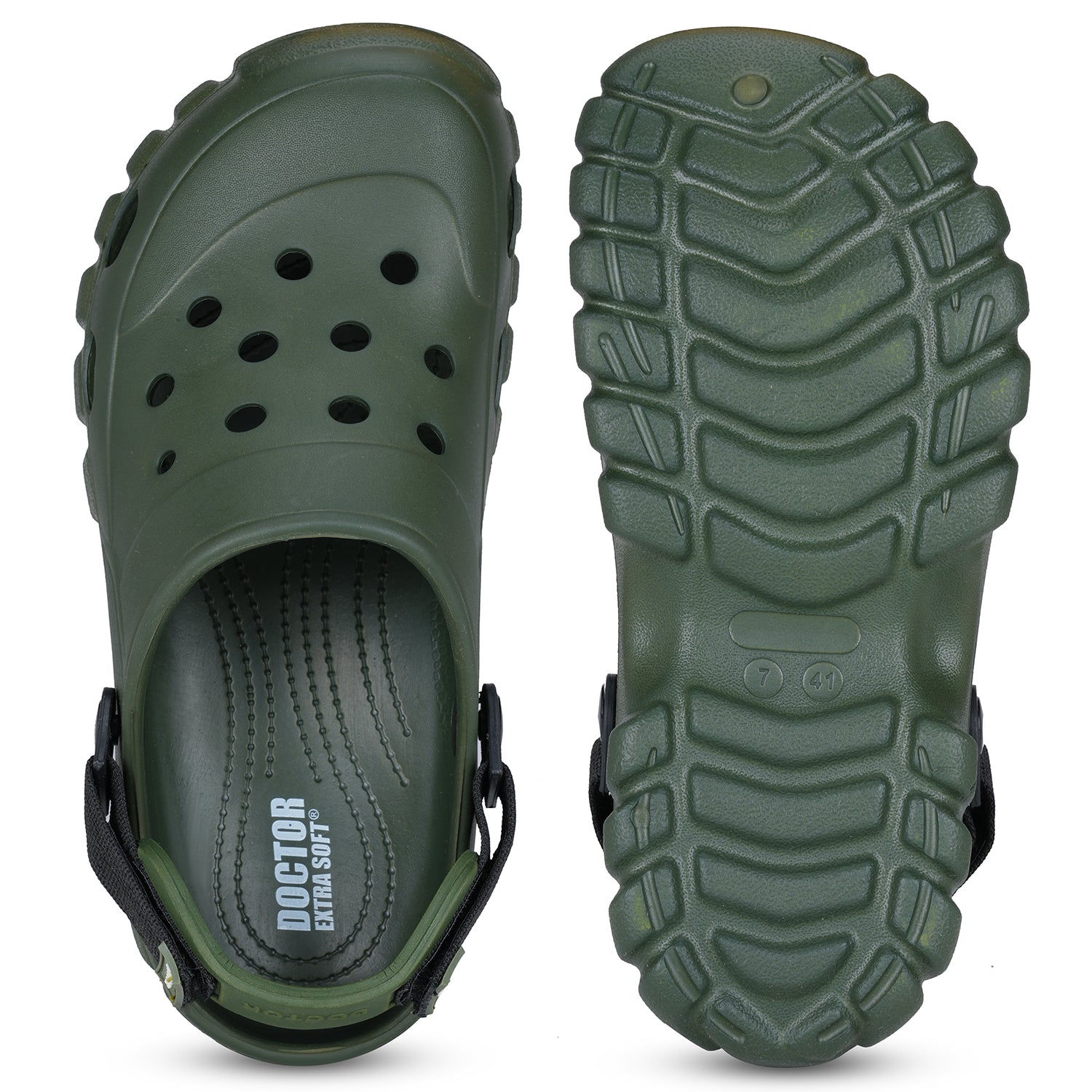 DOCTOR EXTRA SOFT D-546 Men's Classic Casual Sports Clogs/Sandals with Adjustable Back Strap for Adult | Comfortable & LightWeight| Stylish & Anti-Skid|Waterproof & Everyday Use Mules for Gents & Boys