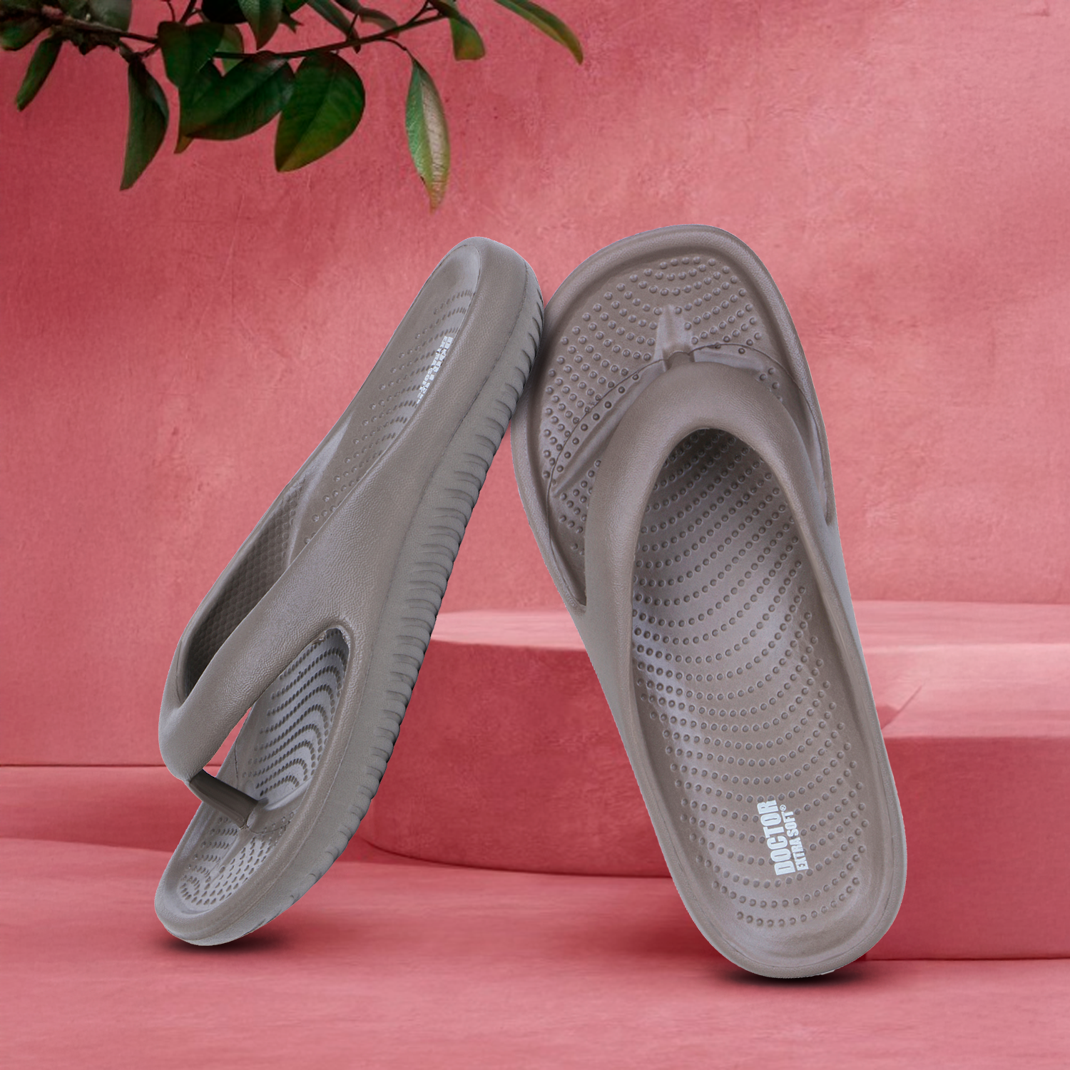 DOCTOR EXTRA SOFT D-506 Men's Thong Slippers — Cushion Footbed & Anti-Skid