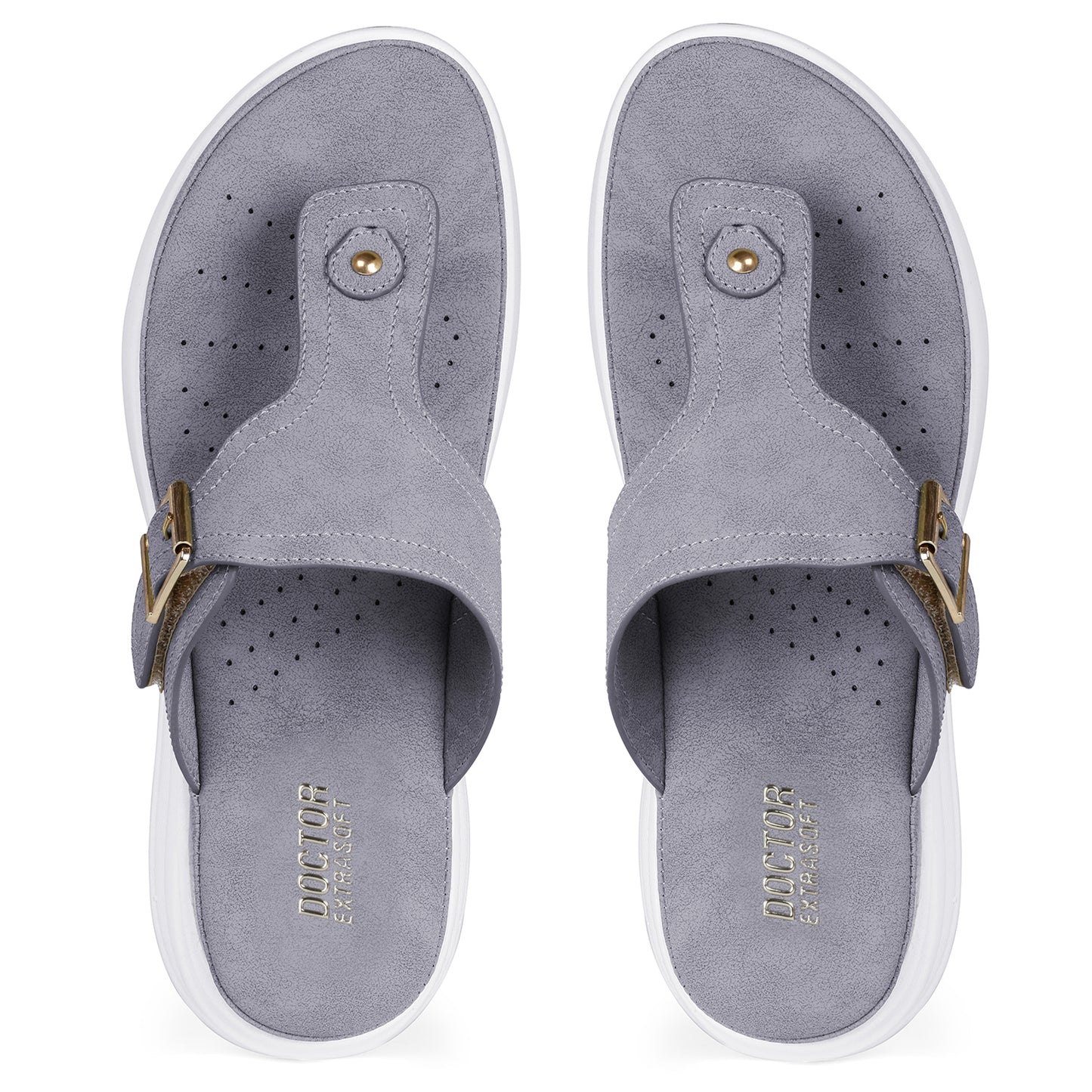 DOCTOR EXTRA SOFT D-621 Women's Ultra Lightweight Slippers/Flip-Flops with Memory Foam Cushion | Stylish & Comfortable | Casual & Fashion| Diabetic & Orthopedic Synthetic Slip-on Sandals Ladies/Girls