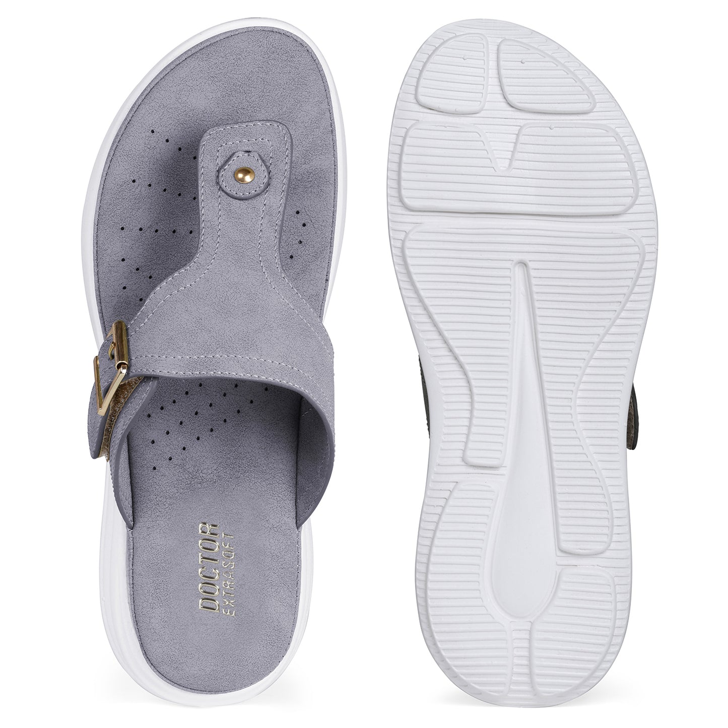 DOCTOR EXTRA SOFT D-621 Women's Ultra Lightweight Slippers/Flip-Flops with Memory Foam Cushion | Stylish & Comfortable | Casual & Fashion| Diabetic & Orthopedic Synthetic Slip-on Sandals Ladies/Girls