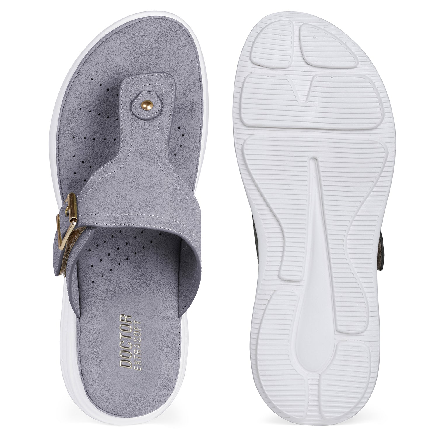 DOCTOR EXTRA SOFT D-621 Women's Ultra Lightweight Slippers/Flip-Flops with Memory Foam Cushion | Stylish & Comfortable | Casual & Fashion| Diabetic & Orthopedic Synthetic Slip-on Sandals Ladies/Girls