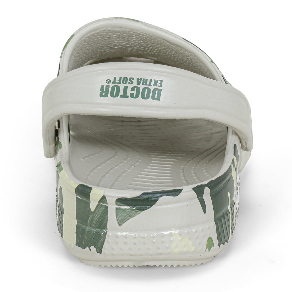 DOCTOR EXTRA SOFT D-503 Men's Classic Graphic Casual Clogs/Sandals with Adjustable Back Strap for Adult | Comfortable & Light Weight | Stylish & Anti-Skid | Waterproof & Everyday Use Mules Gents/Boys