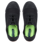 DOCTOR EXTRA SOFT D-3004 Uniform Tennis Canvas School Shoes with Laces Black & White for Boys & Girls | Memory Foam Cushion & Anti-Bacterial Technology| Lightweight | Comfortable| Durable & Anti-Skid