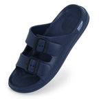 DOCTOR EXTRA SOFT D-505 Men's Classic Cushion Sliders/Slippers with Adjustable Buckle Strap for Adult | Comfortable & LightWeight |Stylish & Anti-Skid| Waterproof & Everyday Flip Flops for Gents/Boys