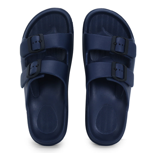 DOCTOR EXTRA SOFT D-505 Men's Classic Cushion Sliders/Slippers with Adjustable Buckle Strap for Adult | Comfortable & LightWeight |Stylish & Anti-Skid| Waterproof & Everyday Flip Flops for Gents/Boys