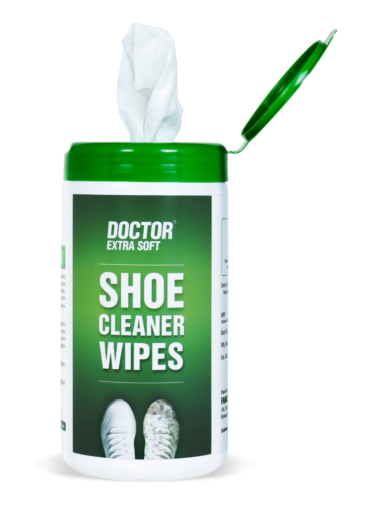 Doctor Extra Soft D-921 Shoe Cleaner Wet Wipes For Shoes/Loafers/Sandals/Slippers/Athletic Shoes/Sneakers/White Shoes/Tennis Shoes/Scrub Off Dirt/Mud/Grass Stains - 50 Wipes (Ready to Use)