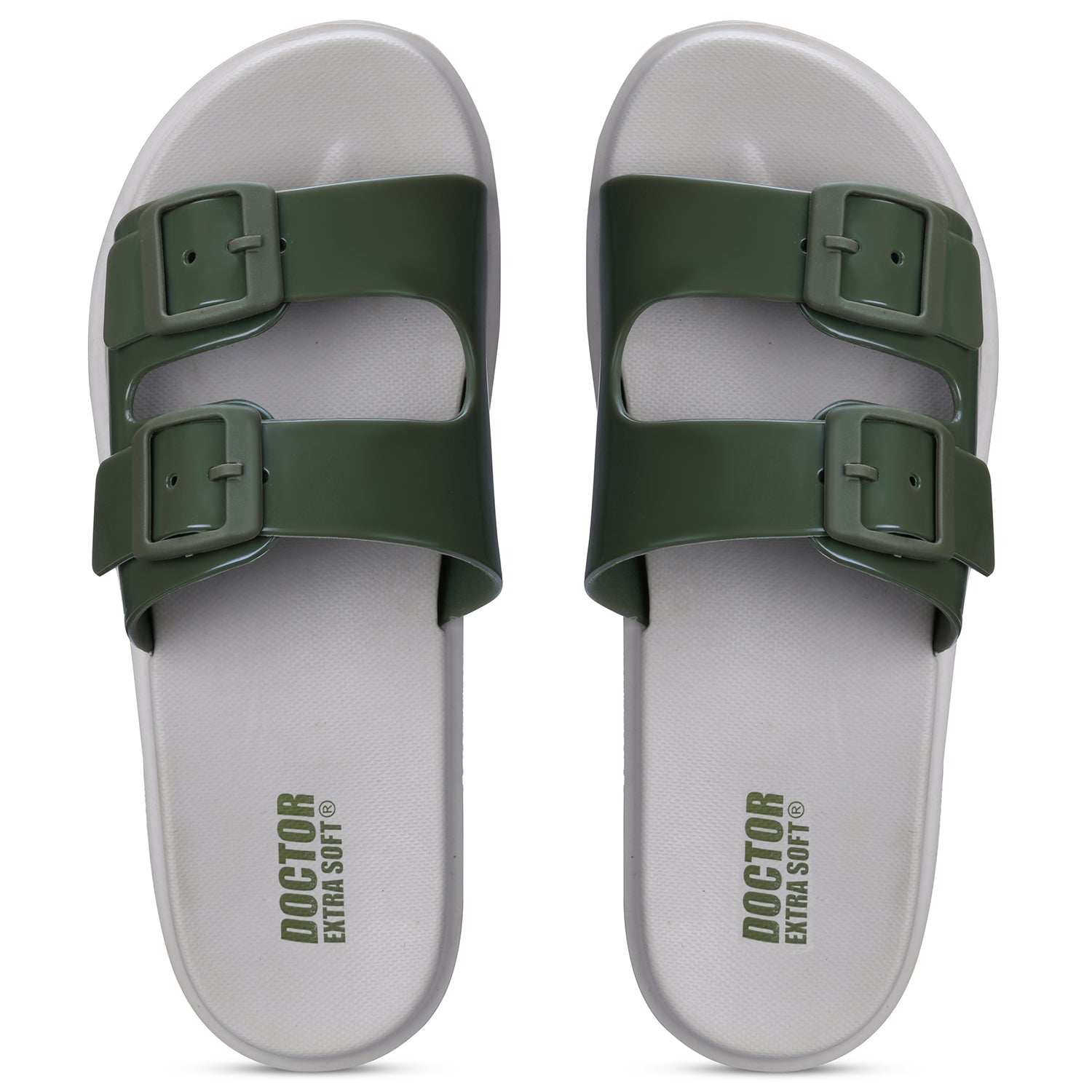 DOCTOR EXTRA SOFT D-523 Women's Classic Cushion Sliders/Slippers with Adjustable Buckle Strap for Adult | Comfortable & LightWeight| Stylish & Anti-Skid| Waterproof & Everyday Flip Flops Ladies/Girls