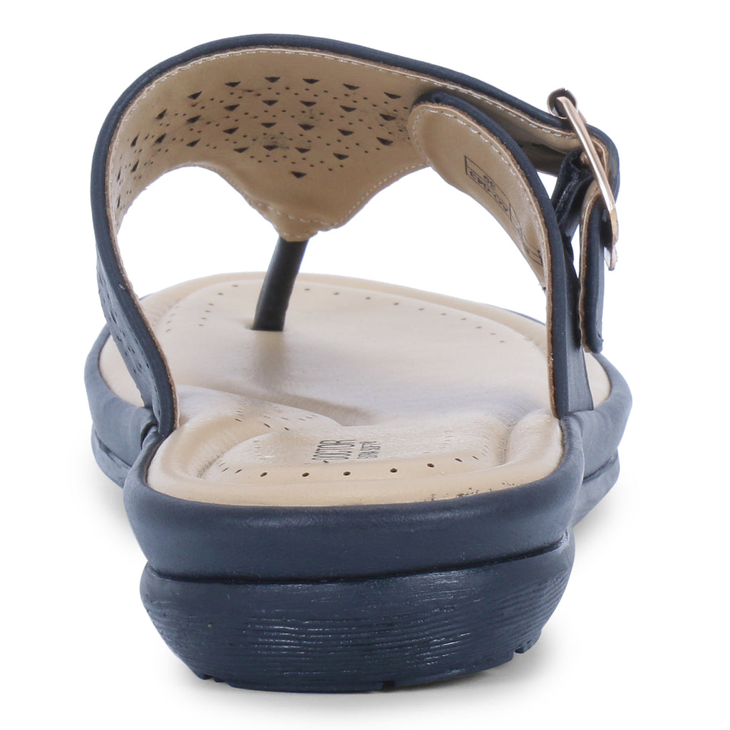 DOCTOR EXTRA SOFT 609 Women's Flat Memory Foam Slippers/Flip-Flops Fashion Stylish Casual Comfortable Diabetic Orthopedic Lightweight Synthetic Slip-on Sandals with Adjustable Buckle for Girls/Ladies