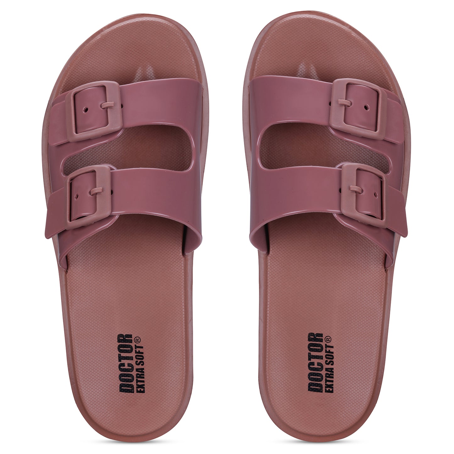 DOCTOR EXTRA SOFT D-523 Women's Classic Cushion Sliders/Slippers with Adjustable Buckle Strap for Adult | Comfortable & LightWeight| Stylish & Anti-Skid| Waterproof & Everyday Flip Flops Ladies/Girls