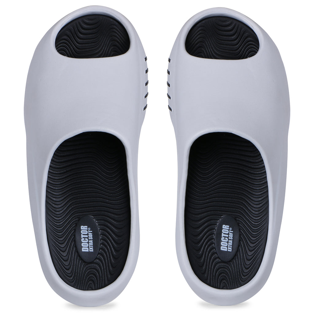 DOCTOR EXTRA SOFT D-507 Men's Classic Ultra Soft Sliders/Slippers with Cushion FootBed for Adult | Comfortable & Light Weight | Stylish & Anti-Skid | Waterproof & Everyday Flip Flops for Gents/Boys