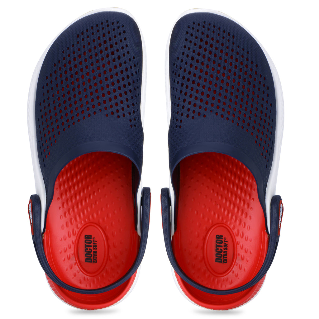 DOCTOR EXTRA SOFT D-513 Men's Classic Casual Sports Clogs/Sandals with Adjustable Back Strap for Adult | Comfortable & Lightweight| Stylish & Anti-Skid| Waterproof & Everyday Use Mules for Gents/Boys