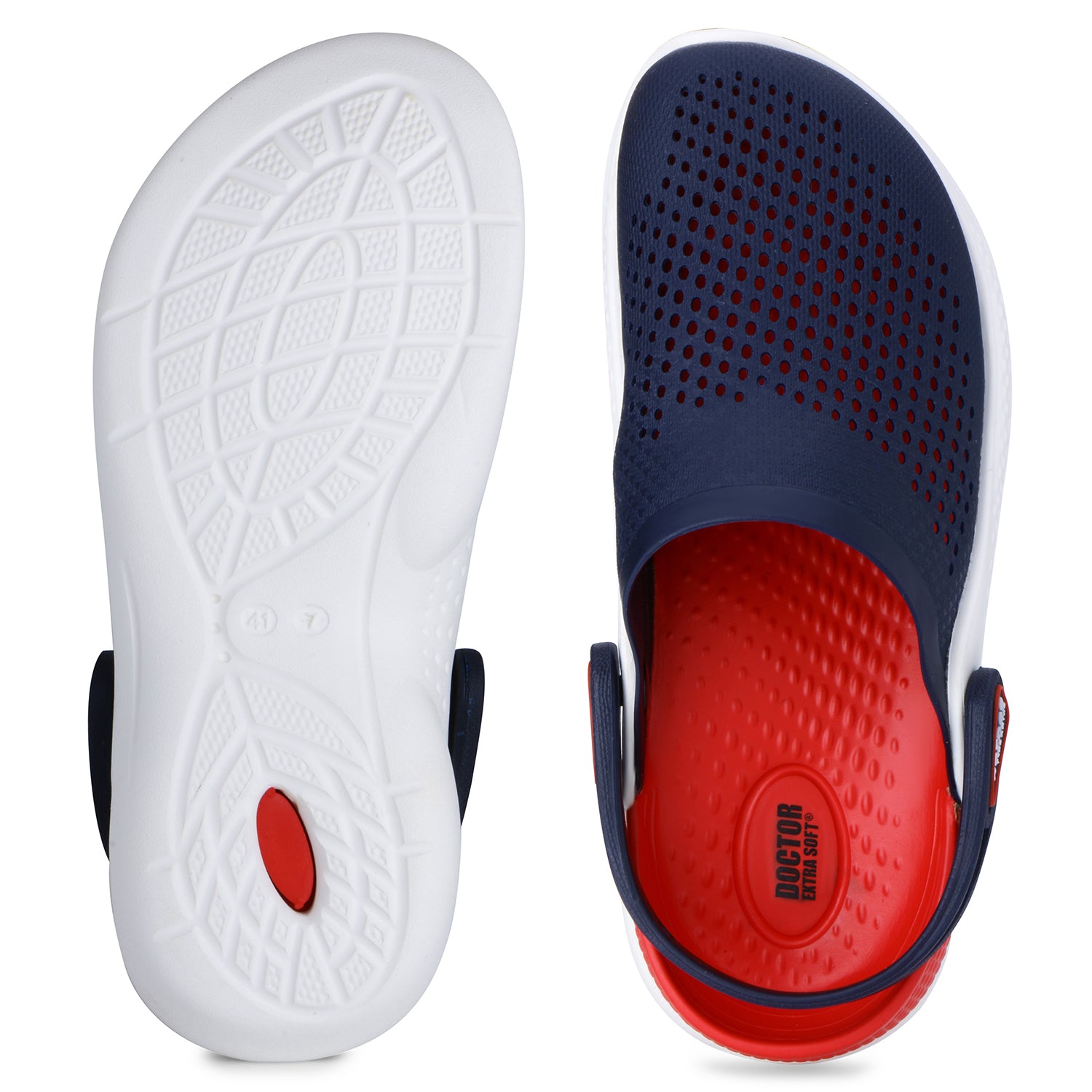 DOCTOR EXTRA SOFT D-513 Men's Classic Casual Sports Clogs/Sandals with Adjustable Back Strap for Adult | Comfortable & Lightweight| Stylish & Anti-Skid| Waterproof & Everyday Use Mules for Gents/Boys