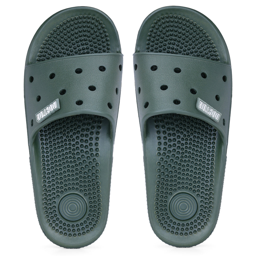 DOCTOR EXTRA SOFT D-545 Men's Orthopedic Acupressure Sliders/Slippers with Cushion FootBed for Adult| Comfortable & Light Weight | Stylish & Anti-Skid| Waterproof | Everyday Flip Flops for Gents/Boys