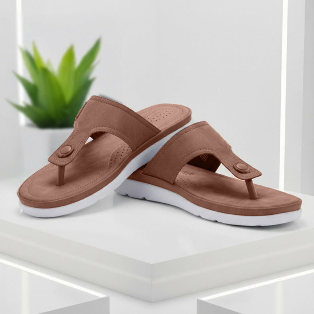 DOCTOR EXTRA SOFT Womens Flat Memory Foam Slippers/Flip-Flops Fashion Stylish Casual Comfortable Diabetic Orthopedic Lightweight Synthetic Slip-On Sandals With Adjustable Buckle For Girls D-630
