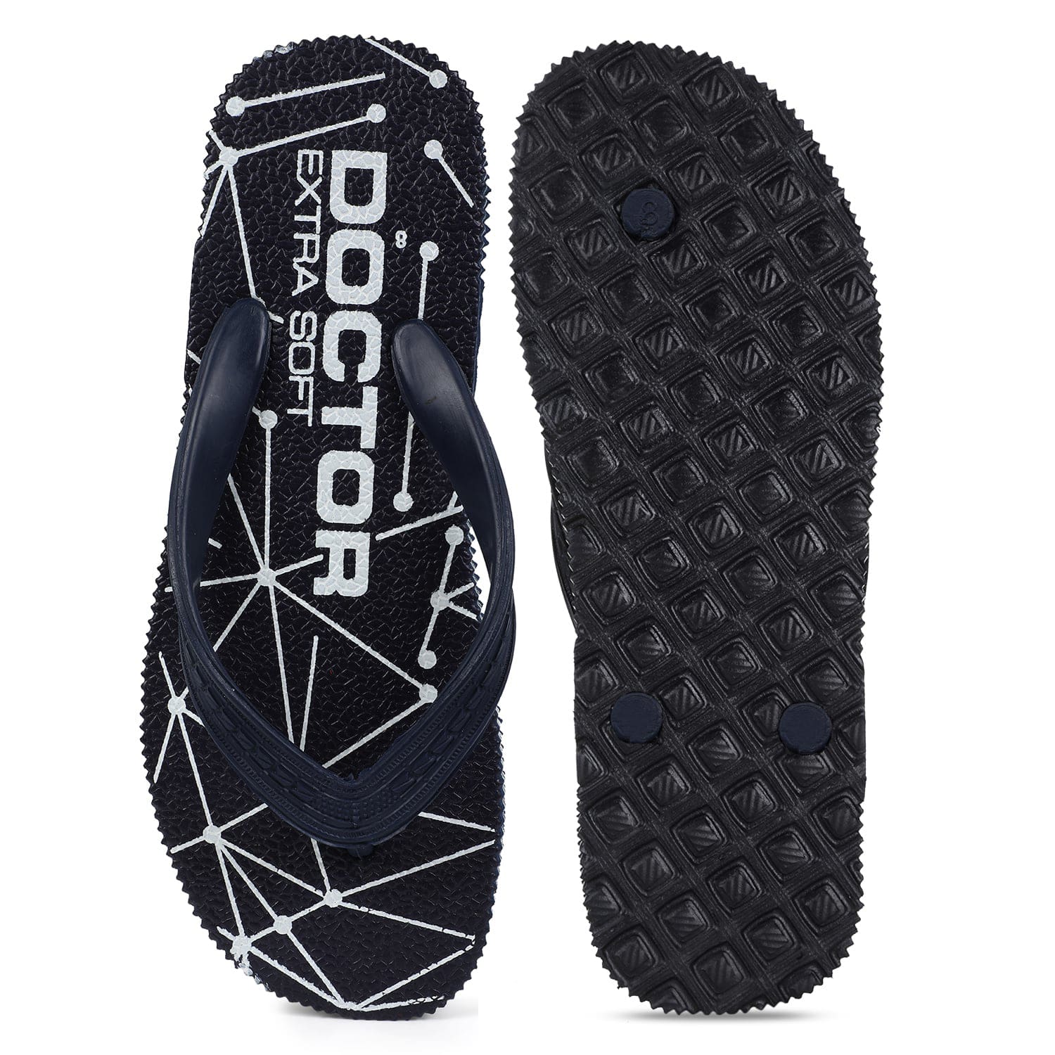 DOCTOR EXTRA SOFT D-01 Men's Hawaii Slipper Orthopaedic and Diabetic Comfort Ortho Care, Bathroom Rubber Flip-Flops & House Slipper for Gent’s & Boy’s