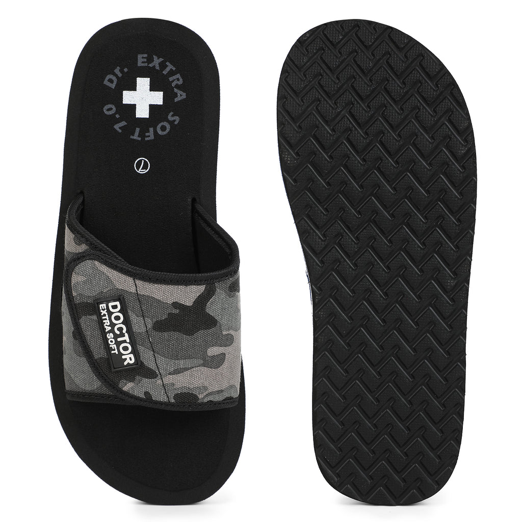 DOCTOR EXTRA SOFT D-53 Men's Slider Slippers — Orthopedic & Camo