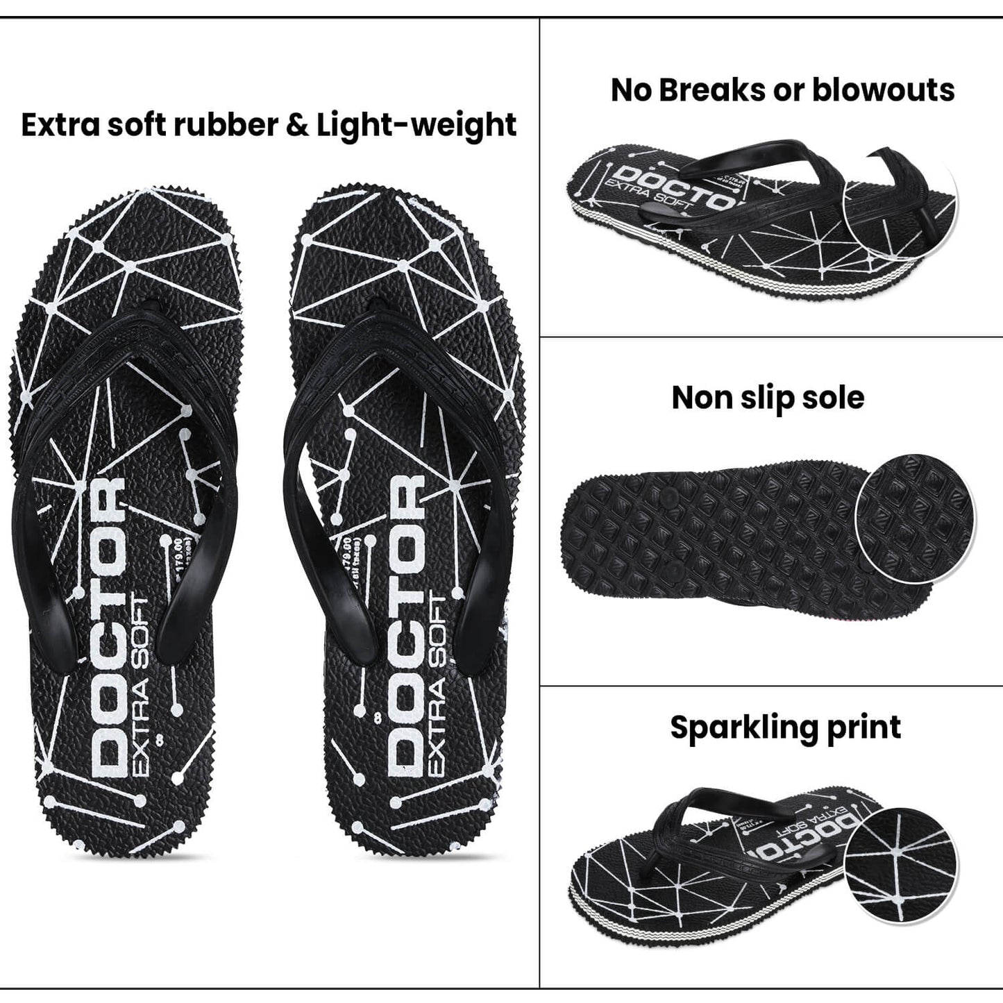 DOCTOR EXTRA SOFT Women's Slippers/Flip-Flops Hawaii OR-D-02 Lightweight & Anti Skid