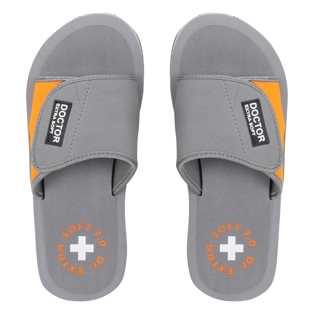 DOCTOR EXTRA SOFT D-51 Men's Velcro Adjustable Straps Super Comfort Dr Sliders Flipflops and House Slippers for Gent's & Boy's