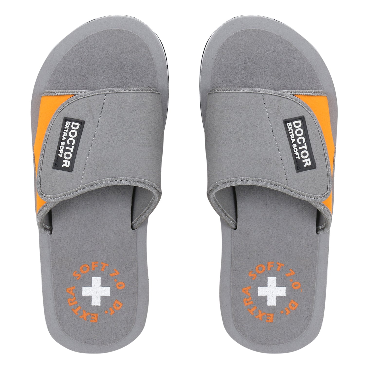 DOCTOR EXTRA SOFT D-51 Men's Velcro Adjustable Straps Super Comfort Dr Sliders Flipflops and House Slippers for Gent's & Boy's