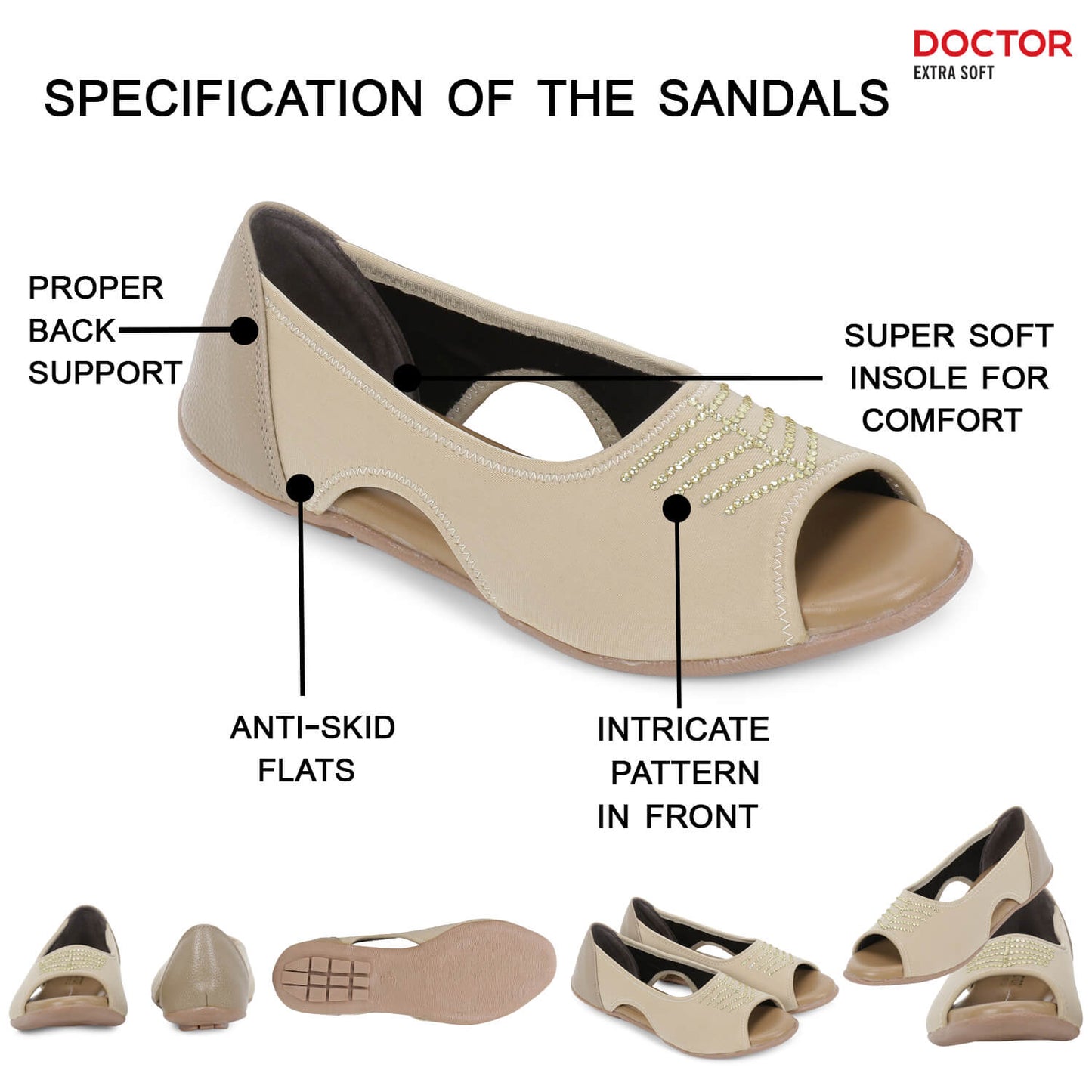 DOCTOR EXTRA SOFT Women's Sandals ART-544, Extra Soft Ortho Care Diabetic & Orthopaedic