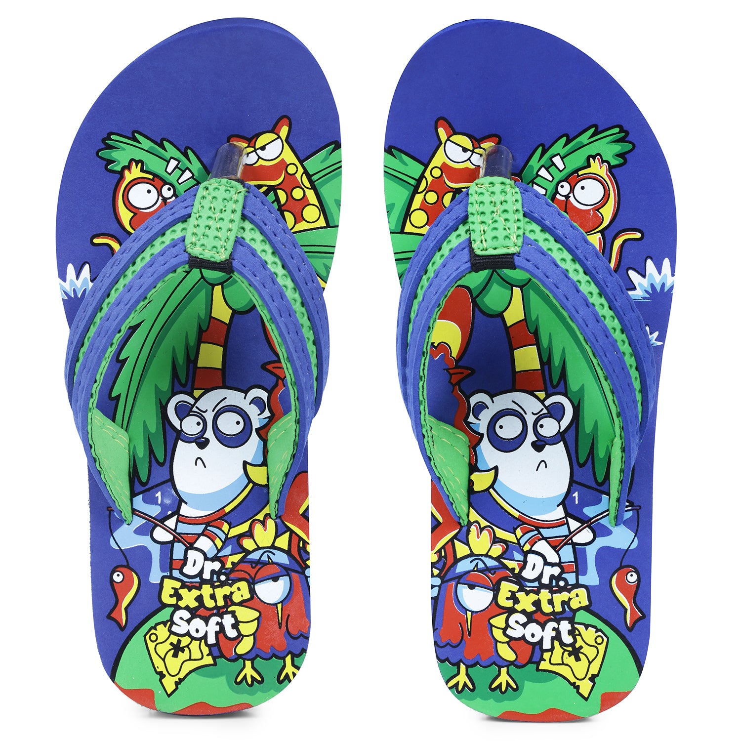 DOCTOR EXTRA SOFT Unisex Child Kids Flip Flop Jungle Print Soft