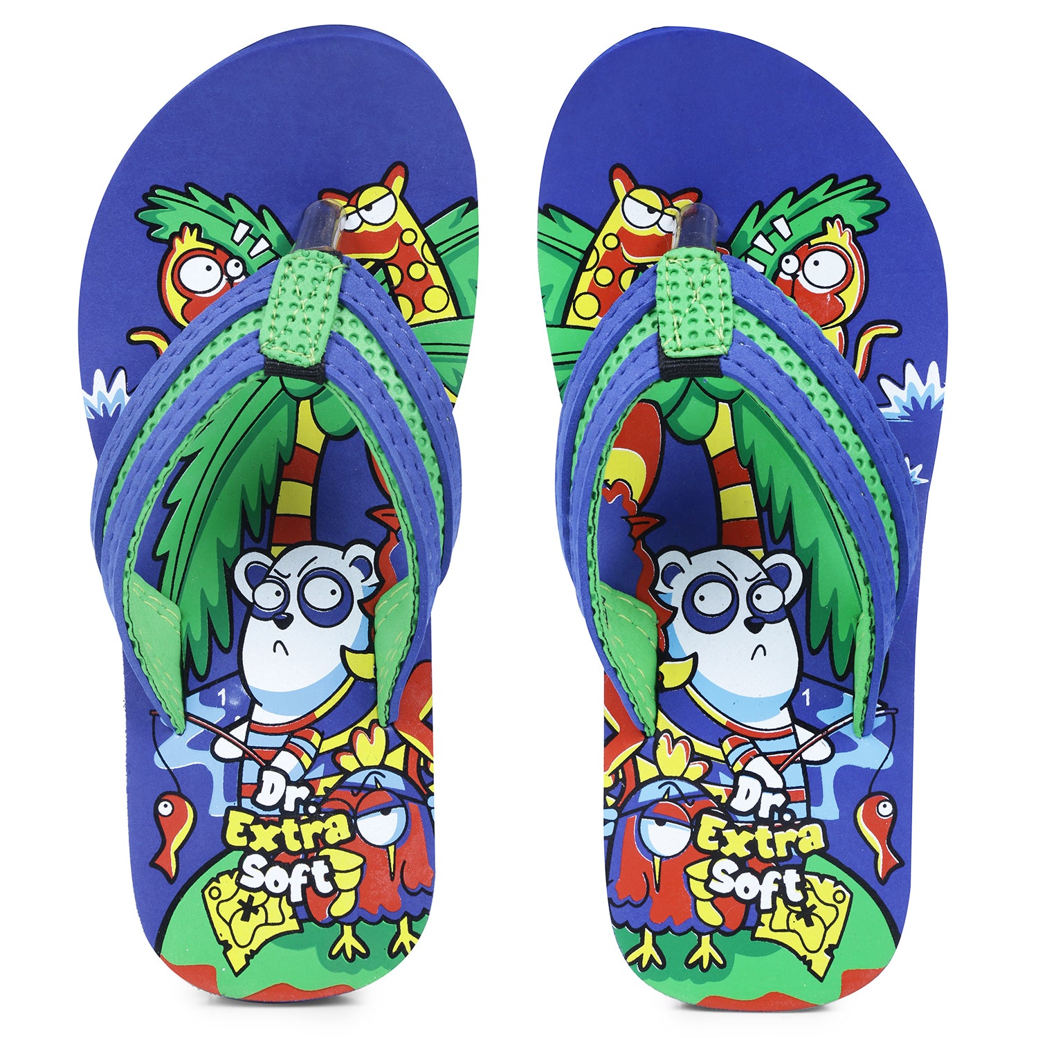 DOCTOR EXTRA SOFT Unisex-Child Kids Flip-Flop (Jungle Print) Soft Comfortable Indoor & Outdoor Slippers Stylish Non-Slip Slide Home Casual Cool Cartoon Cute House Chappals For Boys & Girls
