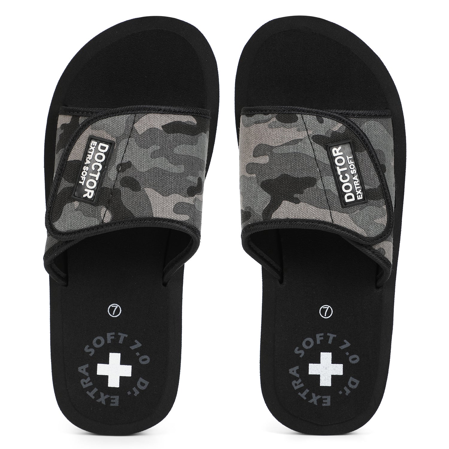 DOCTOR EXTRA SOFT D-53 Camo Ortho Care  Adjustable Strap Super Comfort Dr.Sliders Flipflops & Camouflaged House Slippers for Men’s and Boy’s Slides
