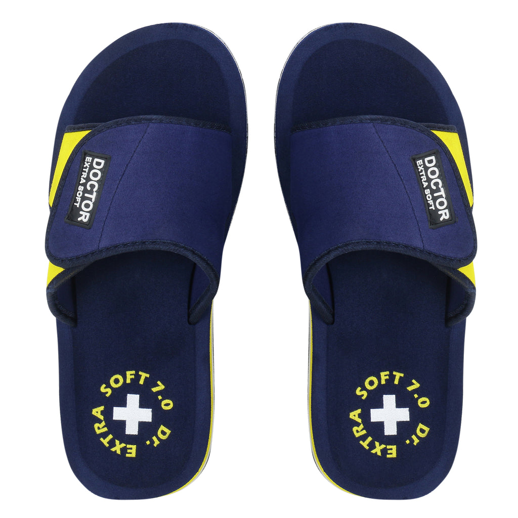 DOCTOR EXTRA SOFT D-51 Men's Velcro Adjustable Straps Super Comfort Dr Sliders Flipflops and House Slippers for Gent's & Boy's
