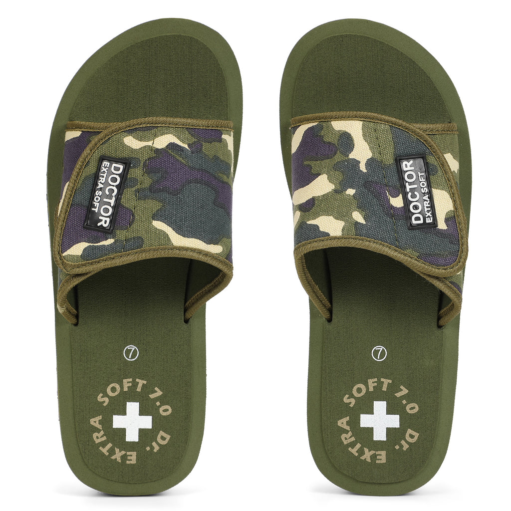 DOCTOR EXTRA SOFT D-53 Men's Slider Slippers — Orthopedic & Camo