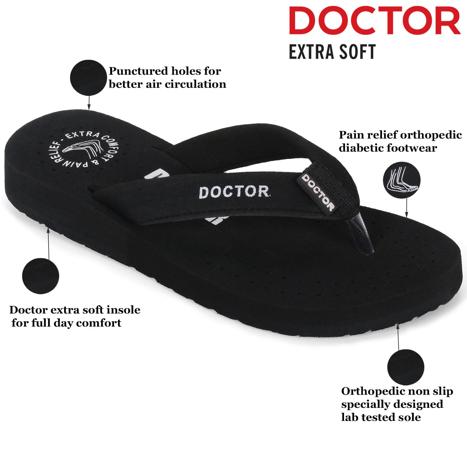 DOCTOR EXTRA SOFT Women's Feel Good Slippers OR-D-16 Orthopaedic