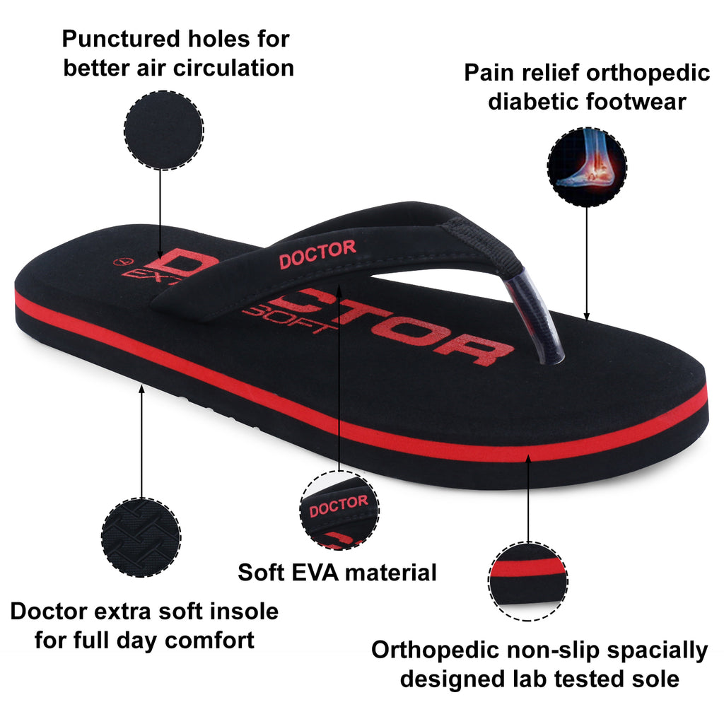 DOCTOR EXTRA SOFT D-27 House Slipper for Men's Ortho Care Ideal For Cracked Heels & Blistered Feet Having Soft Insole